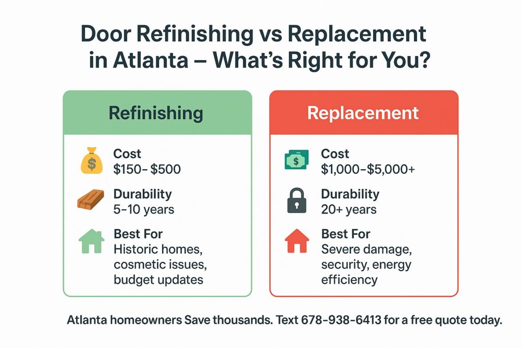 Door Refinishing vs Replacement in Atlanta – What’s Right for You
