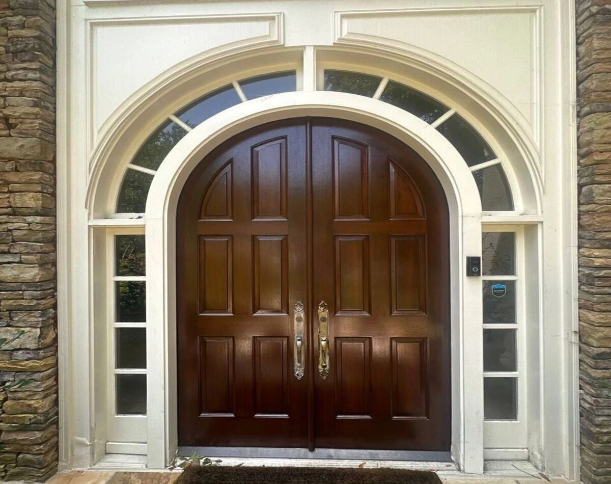Wood door refinishing Alpheretta