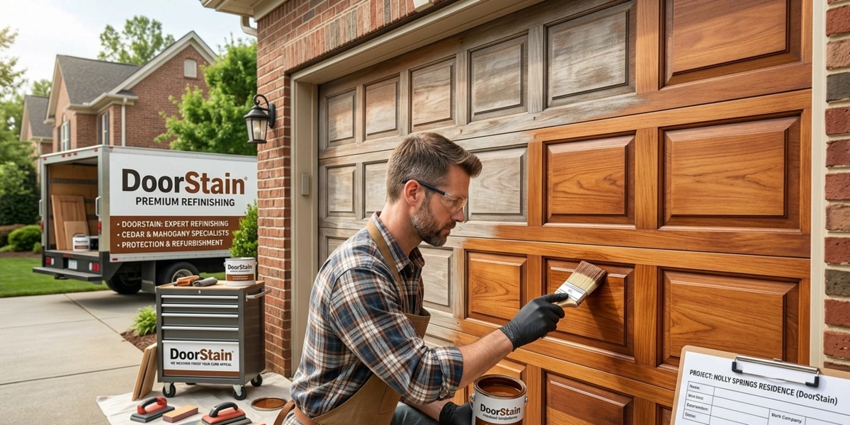 Holly Springs garage door refinishing