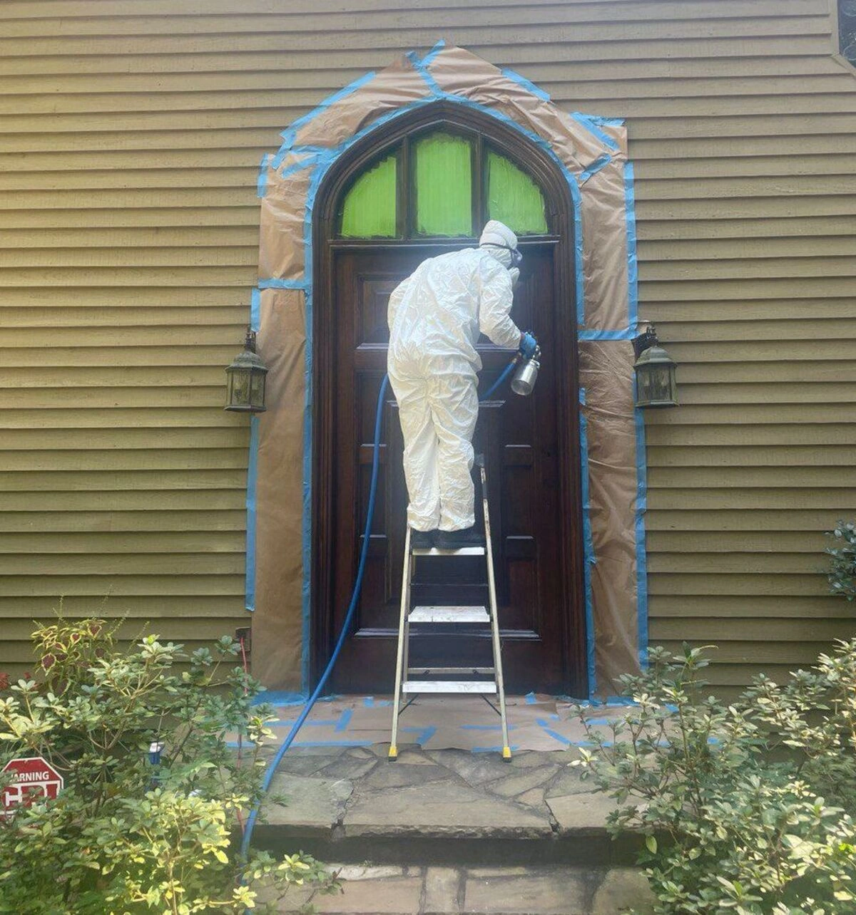 Historic door refinishing process for Atlanta bungalow doors