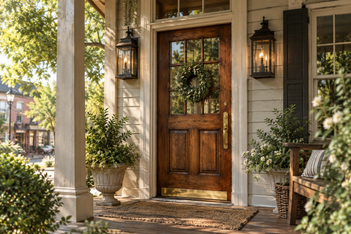 Historic door restoration Crabapple Milton GA wood entry door